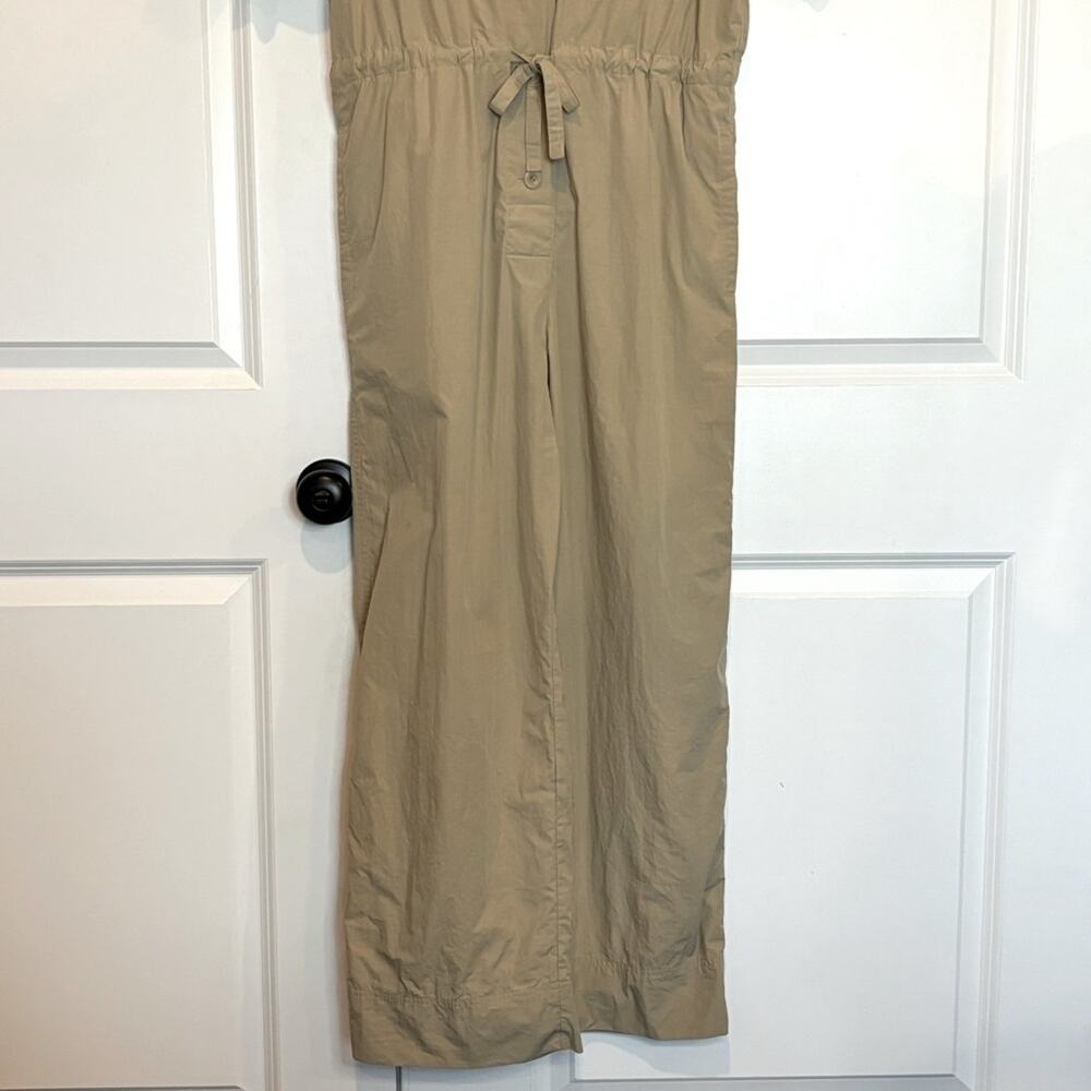 COS Tan Organic Cotton V-neck Short Sleeve Drawstring Waist Utility Jumpsuit XS - Picture 7 of 14